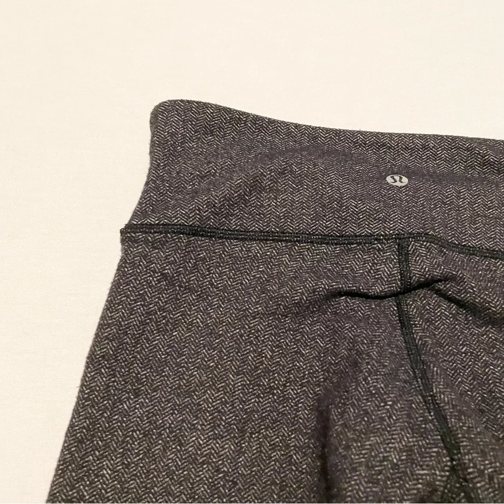 Lululemon Women's Size 4 Wunder Under Pant Legging Herringbone Heathered Black - Picture 12 of 16